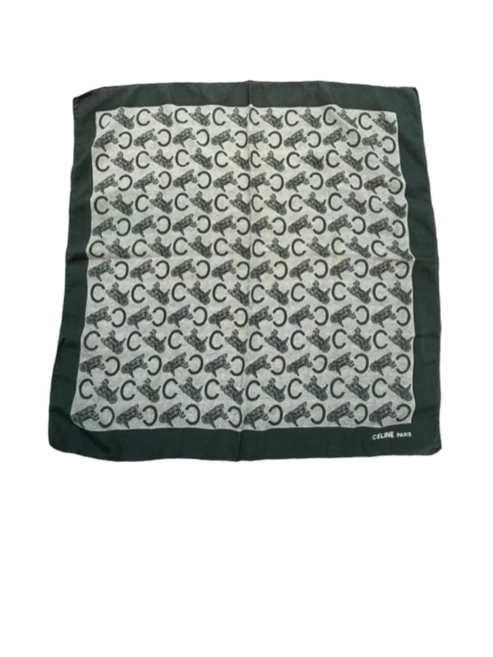 Celine Silk Bandana Scarf Made In Paris Carriage Motif